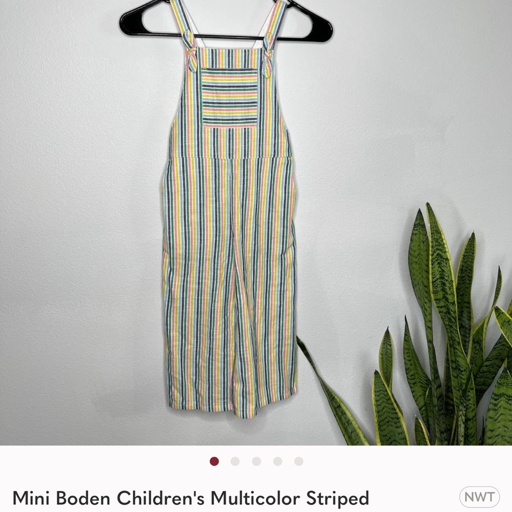 Mini Boden Children's Multicolor Striped Jumpsuit 5-6Y NWT